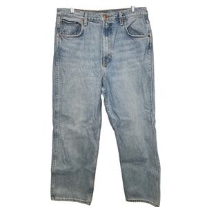 B Sides Blue Jean Womens Straight Leg Light Wash Sz 31 Classic Luxury Denim